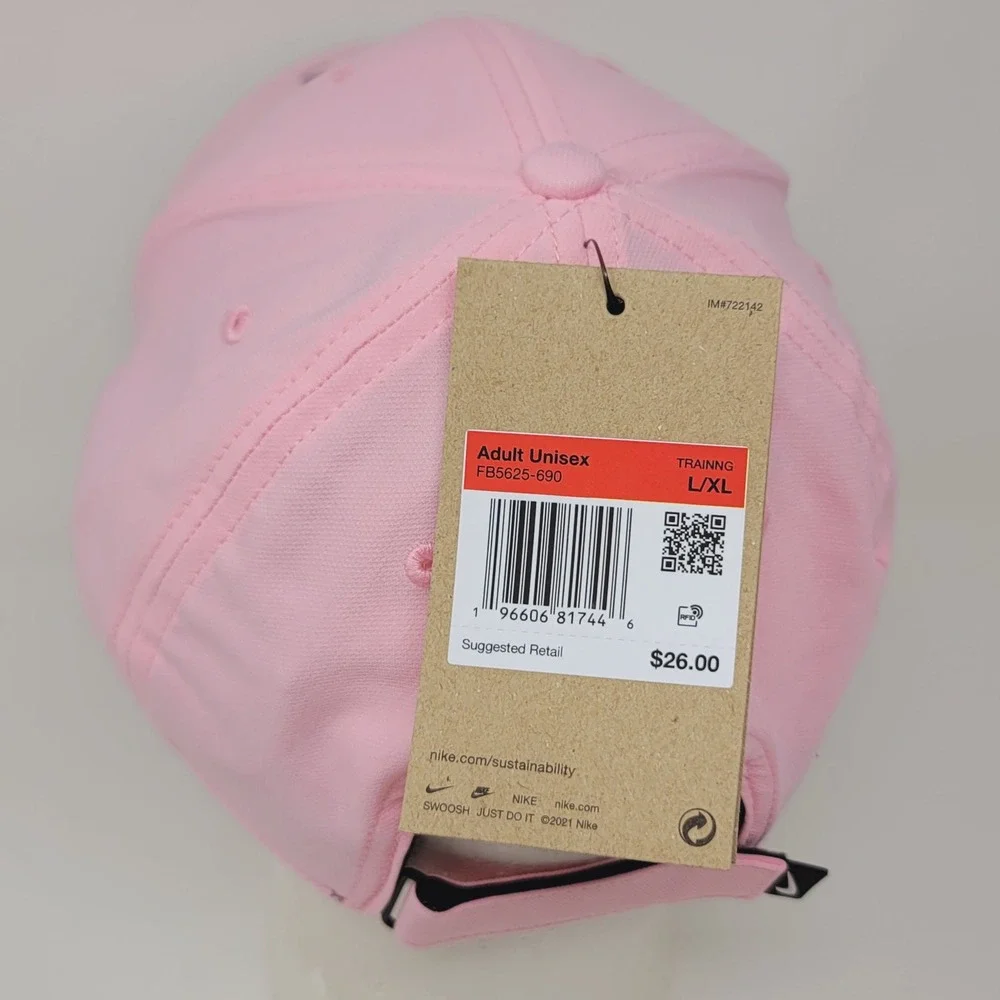 Nike Club Cap FB5625-690 Training Hat Cap L/XL Pink Dri-FIT Swoosh Hat